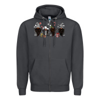 Smoke grey christmas afro gnomies Zipper Hoodie - MaliasSmallBusiness