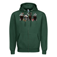 Sports Green grey christmas afro gnomies Zipper Hoodie - MaliasSmallBusiness