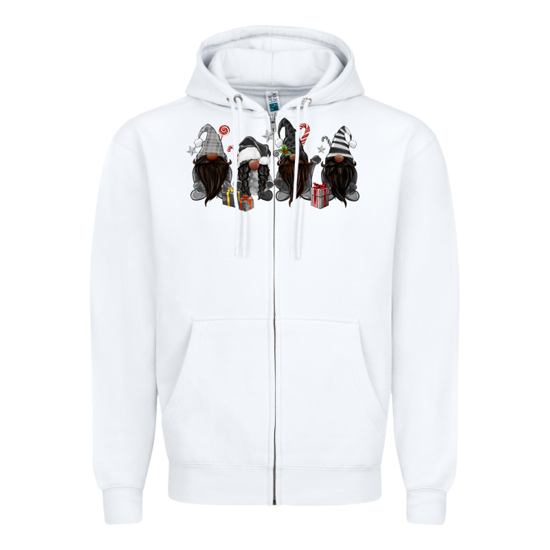 Grey Christmas Afro Gnomies Zipper Hoodie by MaliasSmallBusiness | Teevron