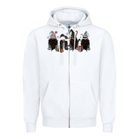 White grey christmas afro gnomies Zipper Hoodie - MaliasSmallBusiness