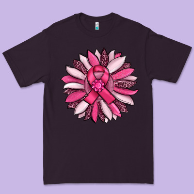 Breast Awareness Cancer Pink Sunflower Premium Tee Designed By Ranaportraitstore