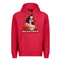 Cardinal Mexicana with Skull Girl Premium Hoodie - texasbilliewilder
