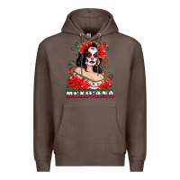 Coffee Mexicana with Skull Girl Premium Hoodie - texasbilliewilder