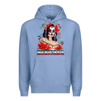 Colony Blue Mexicana with Skull Girl Premium Hoodie - texasbilliewilder