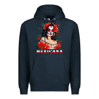 Navy Mexicana with Skull Girl Premium Hoodie - texasbilliewilder