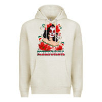 Oatmeal Heather Mexicana with Skull Girl Premium Hoodie - texasbilliewilder