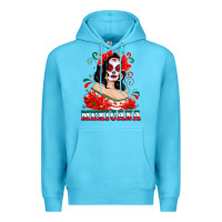 Ocean Blue Mexicana with Skull Girl Premium Hoodie - texasbilliewilder
