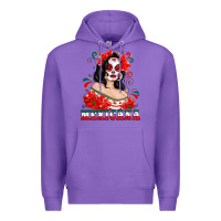 Purple Mexicana with Skull Girl Premium Hoodie - texasbilliewilder