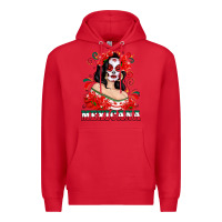 Red Mexicana with Skull Girl Premium Hoodie - texasbilliewilder