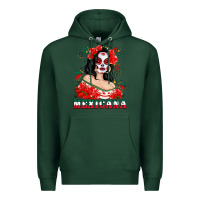 Sports Green Mexicana with Skull Girl Premium Hoodie - texasbilliewilder