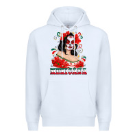 White Mexicana with Skull Girl Premium Hoodie - texasbilliewilder