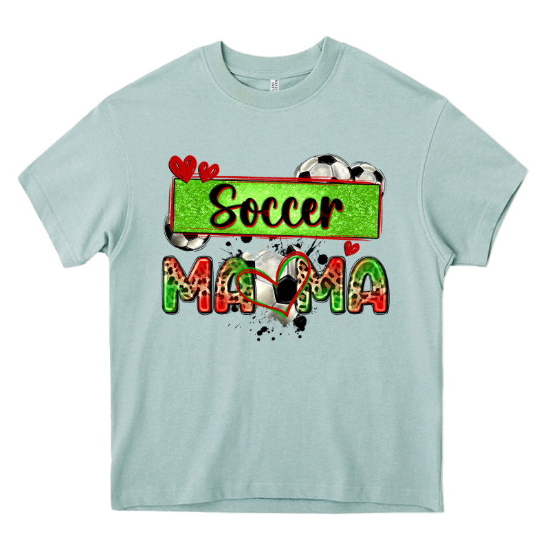 Soccer Mama With Leopard Heavy Core Tee by Zillion Design Studio | Teevron