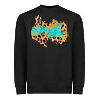 Black glitter leopard turquoise patch Heavyweight Sweatshirt - AdoDesignShop