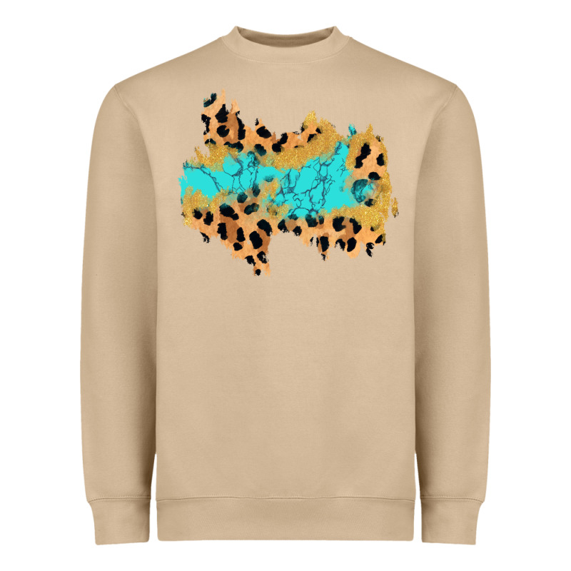 Glitter Leopard Turquoise Patch Heavyweight Sweatshirt by AdoDesignShop | Teevron