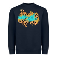 Navy glitter leopard turquoise patch Heavyweight Sweatshirt - AdoDesignShop