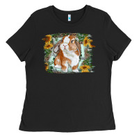 Black Bunny With Flower Leopard Ladies Tee - RanaPortraitStore