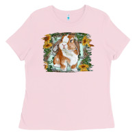 Bubblegum Pink Bunny With Flower Leopard Ladies Tee - RanaPortraitStore