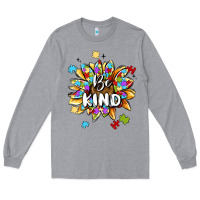 Heather Grey be kind Long Sleeve Tee - MaliasSmallBusiness