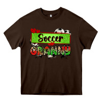 Chocolate Brown soccer granny with leopard Heavy Core Tee - Zillion Design Studio