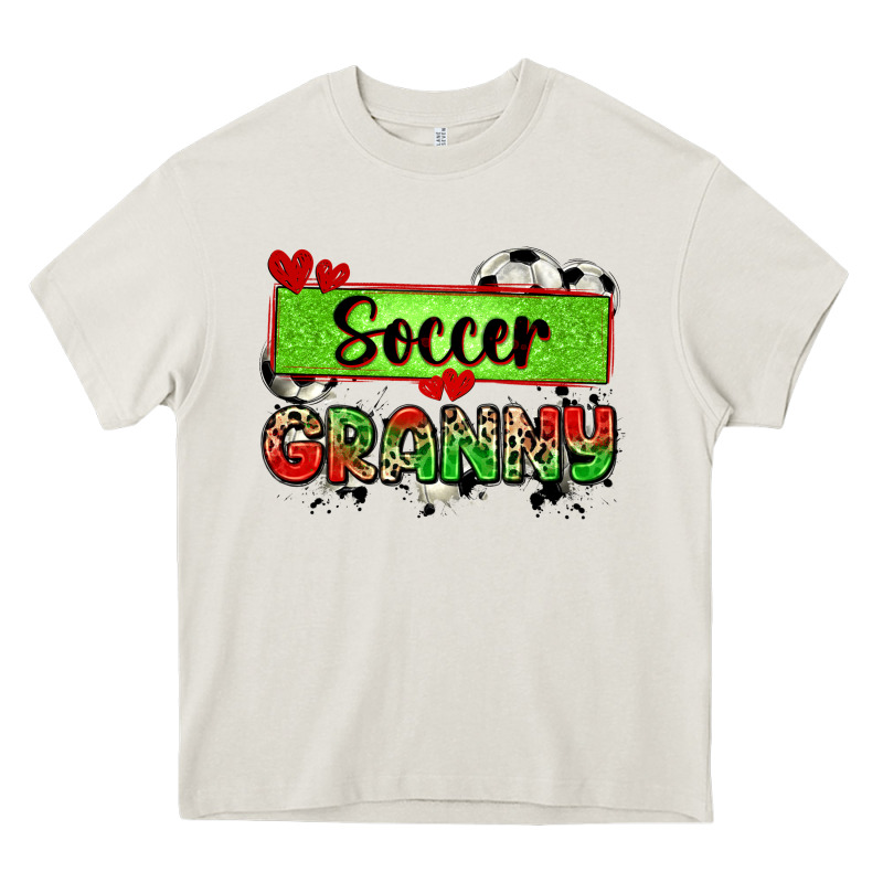 Soccer Granny With Leopard Heavy Core Tee by Zillion Design Studio | Teevron
