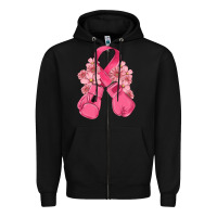Black breast cancer with boxing gloves Zipper Hoodie - MaliasSmallBusiness