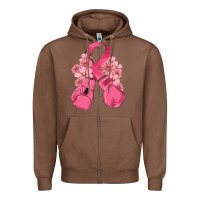 Breast Cancer With Boxing Gloves Zipper Hoodie | Teevron
