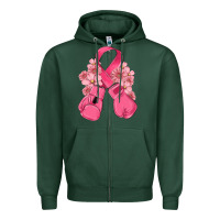 Sports Green breast cancer with boxing gloves Zipper Hoodie - MaliasSmallBusiness