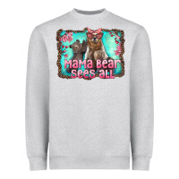 Heather Grey mama bear sees all Heavyweight Sweatshirt - Artiststas