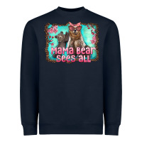 Navy mama bear sees all Heavyweight Sweatshirt - Artiststas