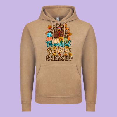 Thankful Grateful Blessed Turkey Vintage Hoodie Designed By Artiststas
