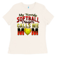 Bone my favorite softball player calls me mom Ladies Tee - Zillion Design Studio