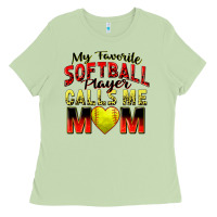 Matcha my favorite softball player calls me mom Ladies Tee - Zillion Design Studio