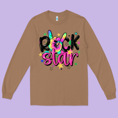 Rock Star Long Sleeve Tee Designed By Maliassmallbusiness