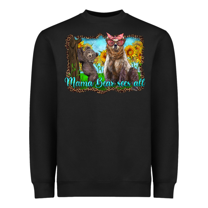 Mama Bear Sees All With Sunflowers Heavyweight Sweatshirt by Artiststas | Teevron