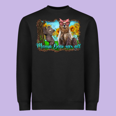Mama Bear Sees All With Sunflowers Heavyweight Sweatshirt Designed By Artiststas