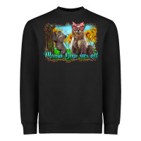 Black mama bear sees all with sunflowers Heavyweight Sweatshirt - Artiststas