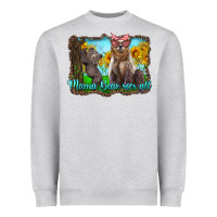 Heather Grey mama bear sees all with sunflowers Heavyweight Sweatshirt - Artiststas