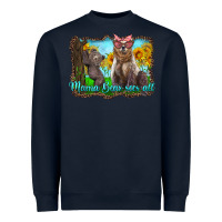 Navy mama bear sees all with sunflowers Heavyweight Sweatshirt - Artiststas
