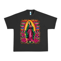 Pigment Black our lady of guadalupe serape background Urban Heavy Tee - Artiststas