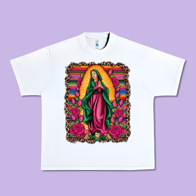 Our Lady Of Guadalupe Serape Background Urban Heavy Tee Designed By Artiststas