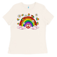 Bone pride rainbow with daisy and butterfly Ladies Tee - texasbilliewilder