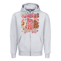 Heather Grey conchas and cucuys mexican desert ghosts Zipper Hoodie - MaliasSmallBusiness