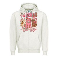 Oatmeal Heather conchas and cucuys mexican desert ghosts Zipper Hoodie - MaliasSmallBusiness