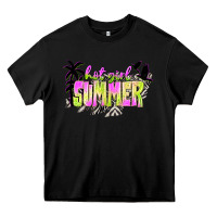 Black hot girl summer with palms Heavy Core Tee - texasbilliewilder