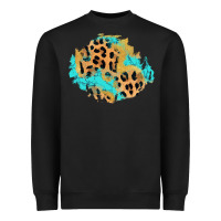 Black glitter leopard turquoise patch Heavyweight Sweatshirt - AdoDesignShop
