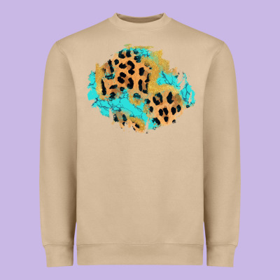 Glitter Leopard Turquoise Patch Heavyweight Sweatshirt Designed By Adodesignshop