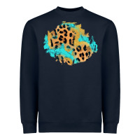 Navy glitter leopard turquoise patch Heavyweight Sweatshirt - AdoDesignShop