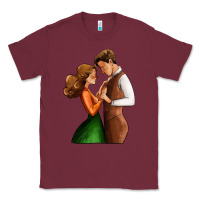 Burgundy valentines day couple Classic Tee - AdoDesignShop