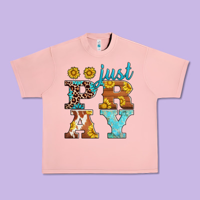 Just Pray Western Sunflowers Urban Heavy Tee Designed By Adodesignshop