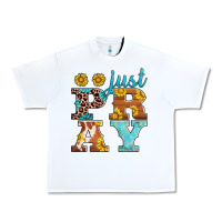 White just pray western sunflowers Urban Heavy Tee - AdoDesignShop